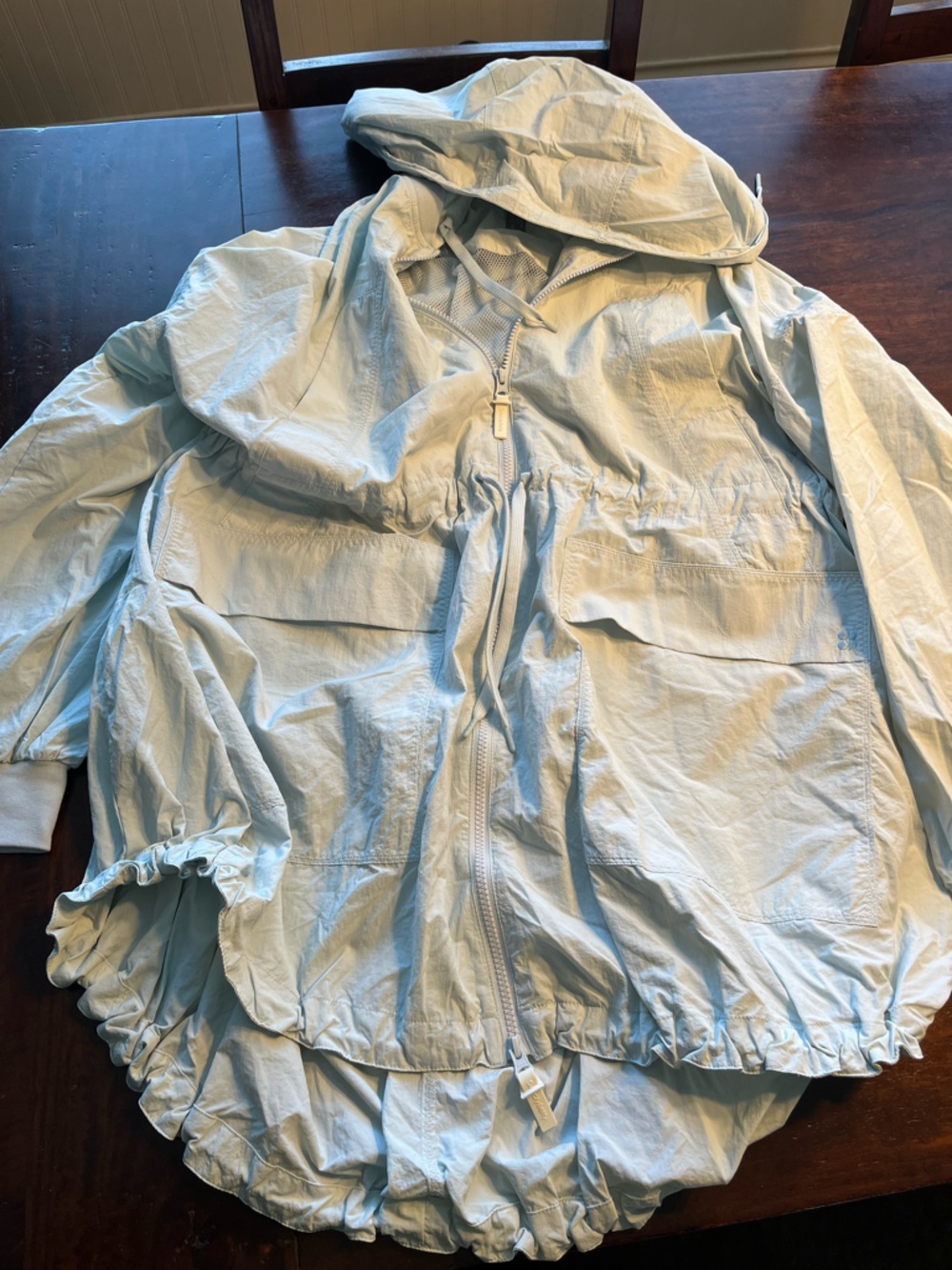 Sweaty Betty Light Blue Hooded Windbreaker Jacket